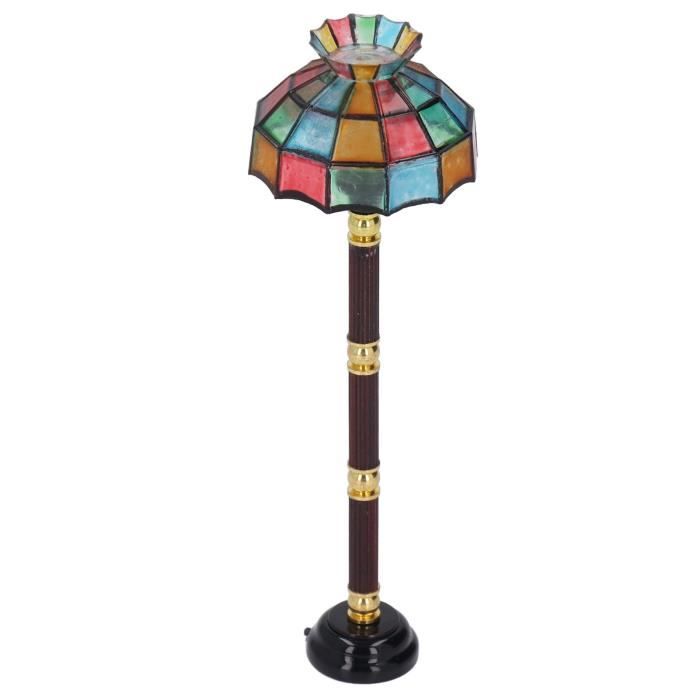 Lampadaire Miniature 1/12 – Métal/plastique, Pile CR927, 10,3 Cm – Pour Maison De Poupée – Lumière Chaude