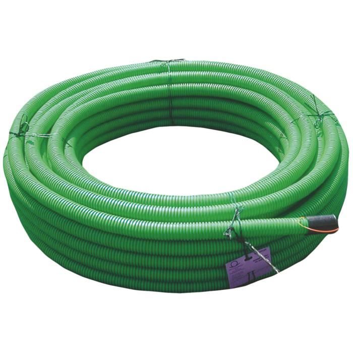 Jardibric - Gaine Annelées, Protection de Câbles Téléphonique PE Polyéthylène Vert (Ø 40 mm x 50 mètres)