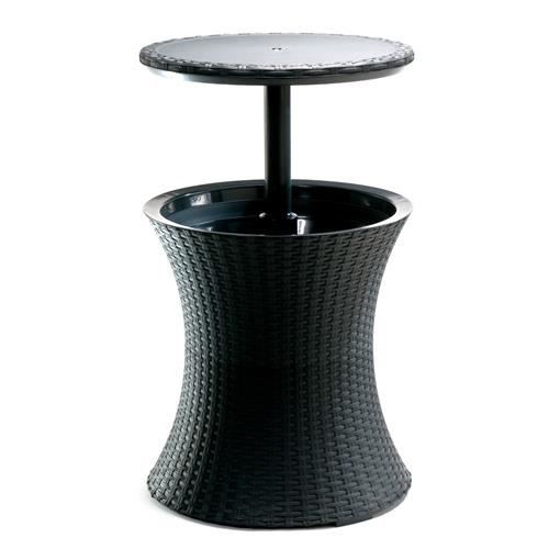 Glacière - Keter - Coolbar Pacific - 2-en-1 - Aspect rotin élégant - Noir
