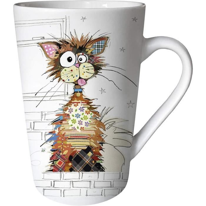 Mug Kiub Ziggy – Chat Rigolo – Porcelaine 320 Ml – Neuf