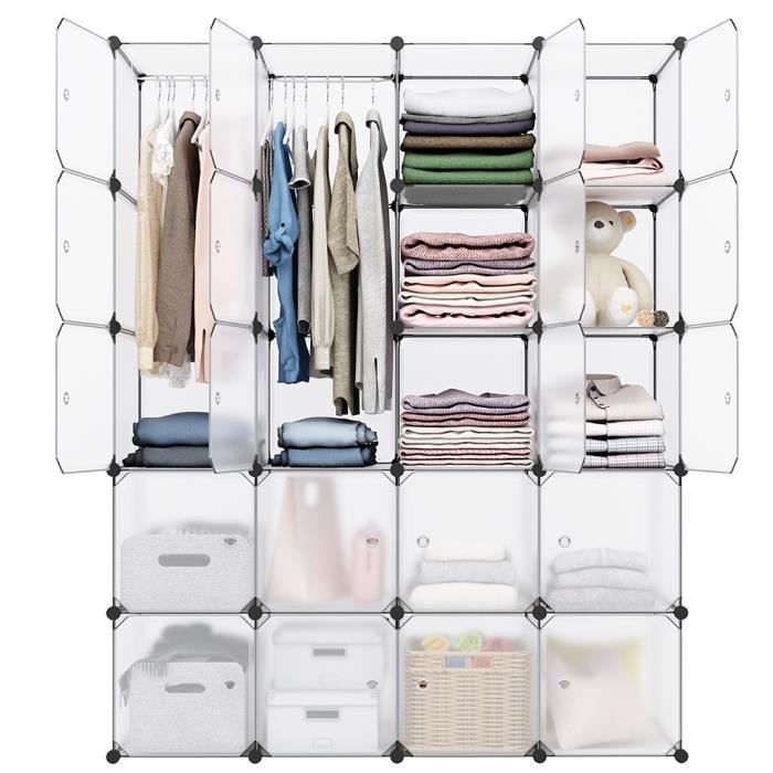 Langria 20 Cube Penderie Armoire De Chambre Modulable Plastique