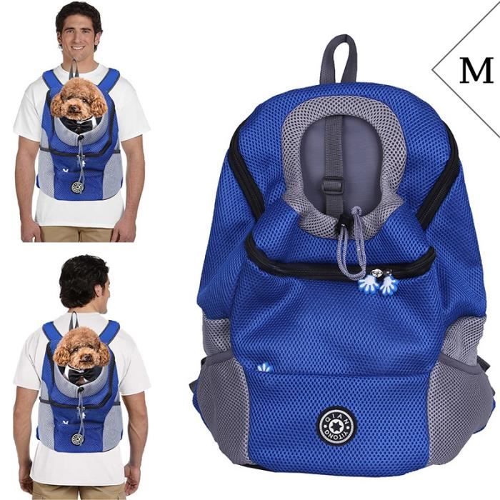 Sac de Transport - LEOCLOTHO - Modèle M - Bleu - Pour Chiens et Chats - Confort et Ventilation