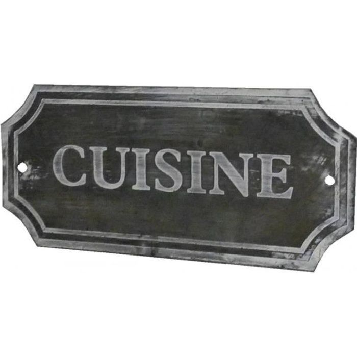 Plaque Decorative Murale A Poser Ecriteau Avec Inscription Cuisine En Fer Patine Gris 1x7x15 5cm Cdiscount Maison