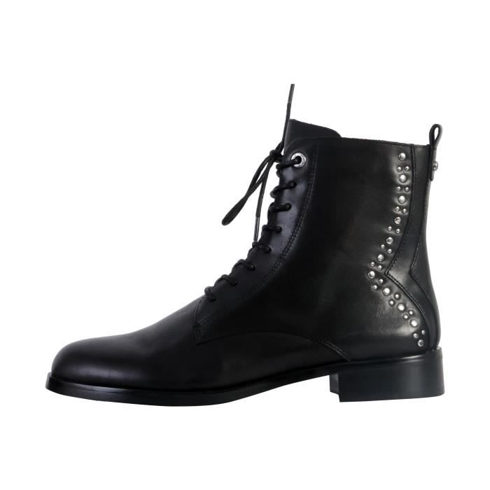 Bottine Femme Emilie Karston Obanne Noir Lacets Plat