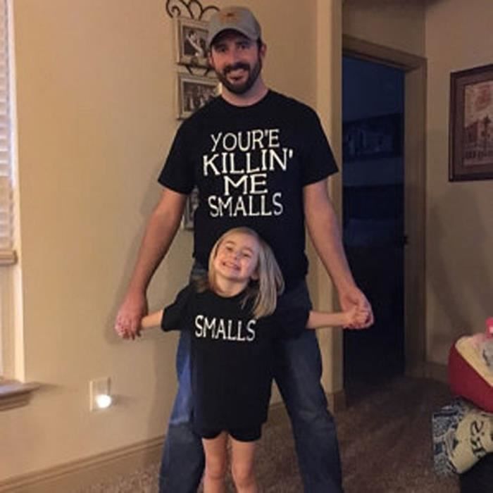 Papa Maman Bebe Enfant T Shirt Tops T Shirt Chemisier Vetements Correspondants Famille Outfit 4247 Noir Achat Vente T Shirt Cdiscount