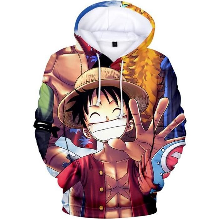 Anime One Piece Luffy Pull à Capuche Pull à manches longues Tops Cosplay Costume