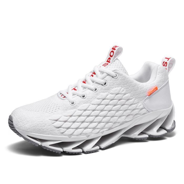 Basket Homme Femme Mixte Chaussure de Sport Blade Sole Blanc