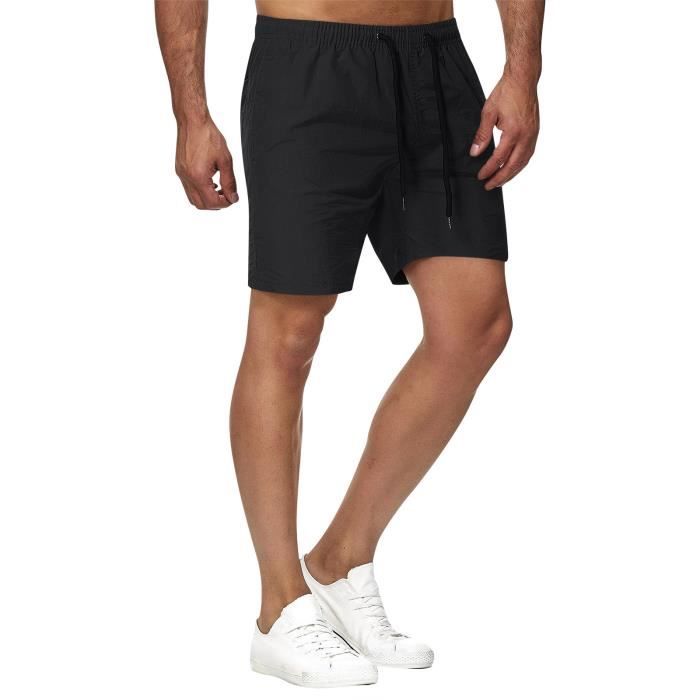 Satire Gym Short De Sport Homme - Coupe Large, Séchage Rapide - Pour Fitness, Musculation, Running (Avec Poches)