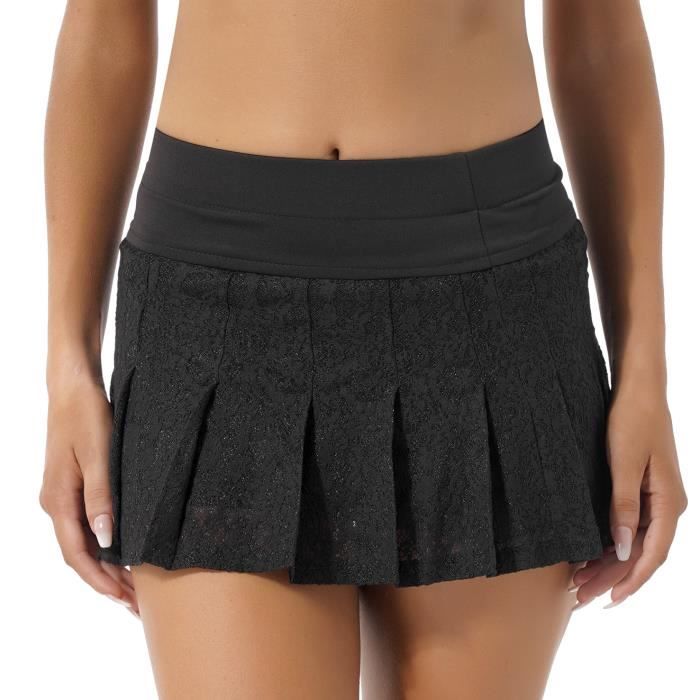 Iixpin Femme Mini Jupe Courte Plissee Sexy Taille Haute Jupe de Tennis Ecoliere Clubwear S XL Noir Noir Cdiscount Pret a Porter