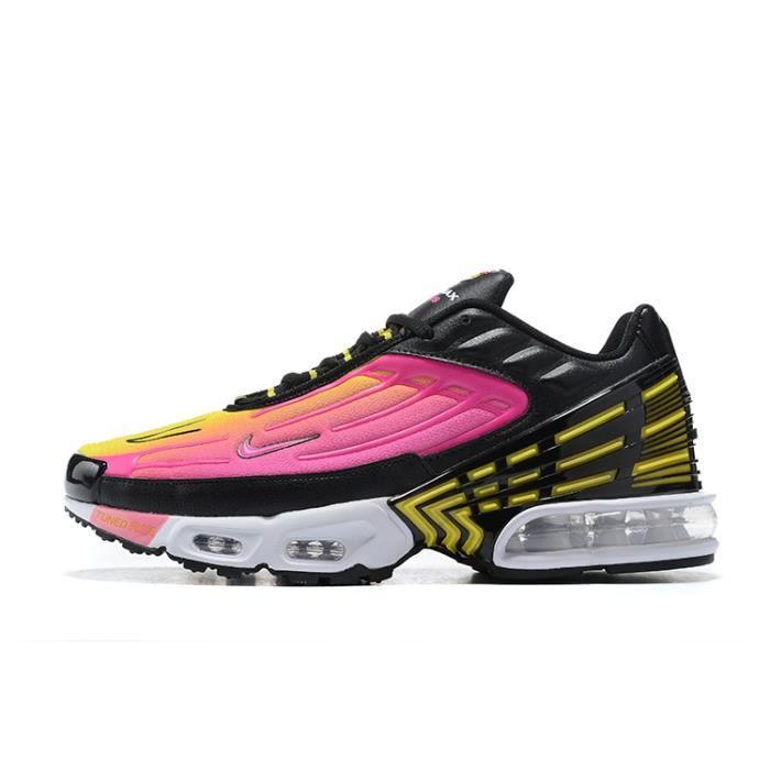 Baskets Plus Nike Air Max TN 3 Homme Femme Chaussures Entraînement de Sport  Noir Jaune Rose Noir jaune rose - Cdiscount Chaussures