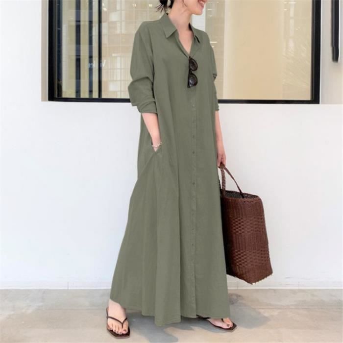 Robe longue en lin femme hotsell