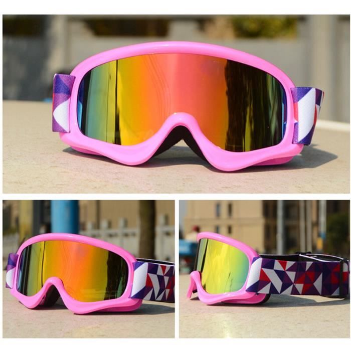 Masque - lunettes ski,Lunettes de Ski Double Anti-buée UV400 pour enfants  de 3 à 12 ans,lunettes de neige - pink frame red lens - Cdiscount Sport
