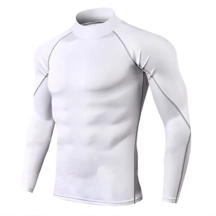 Maillot Compression À Manches Longues Pour Homme Tee Shirt De