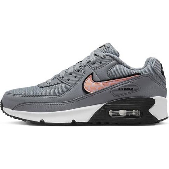 Nike Chaussures Air Max 90 Cuir - Noir/Blanc Enfant