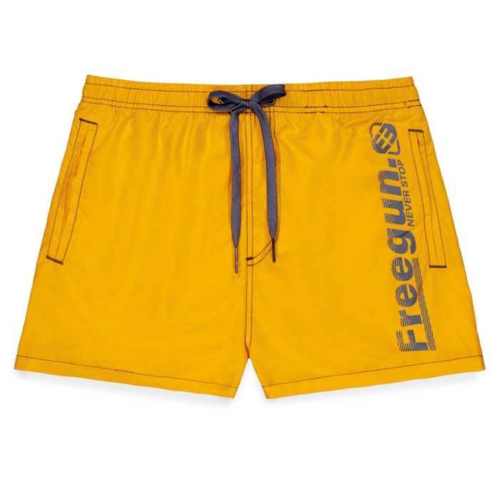 freegun maillot de bain homme, short de bain homme, avec filet intérieur et poches latérales - orange taille l