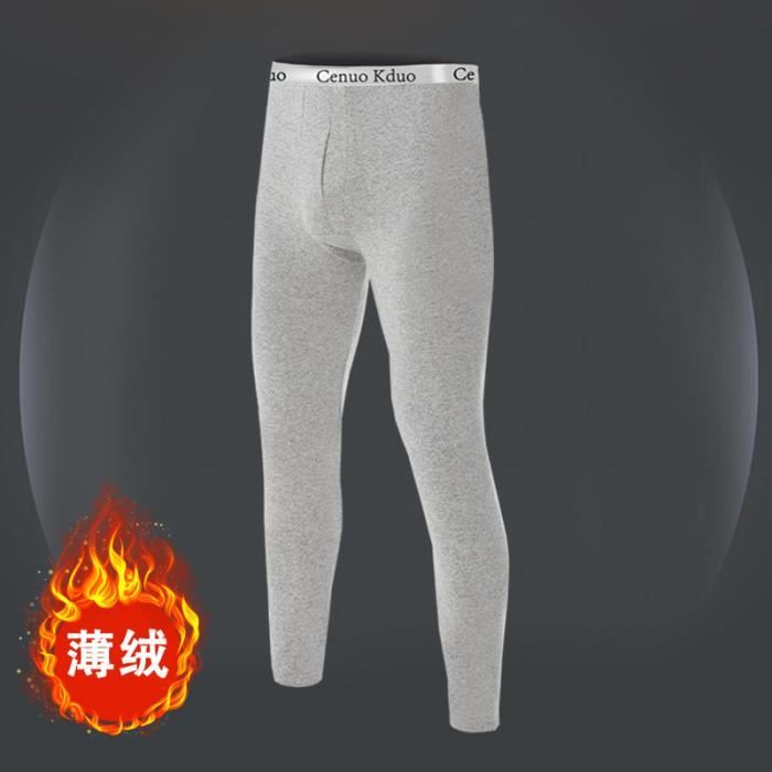 IQYU Sous-vêtement Thermique Long Thermique Pour Homme - Sous-vêtement De Ski Thermique En Coton - Sous-vêtement Thermique Doublé - Sous-vêtement Thermique, Blanc., L