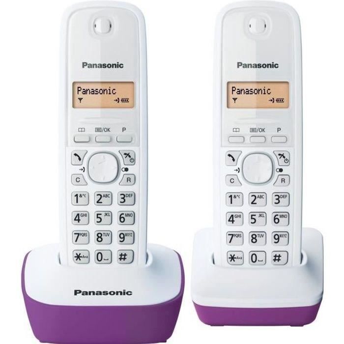 Téléphone sans fil Panasonic KX-TG1612FRF Duo - Répertoire 50 noms