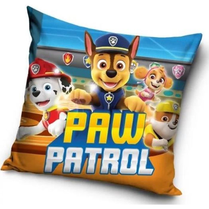COUSSIN DECORATIF LA PAT PATROUILLE 40X40 CM DEHOUSSABLE PAW PATROL