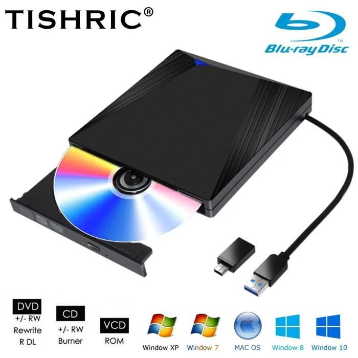 Lecteur DVD externe Blu Ray CD ampa er lecteur graveur Type CUSB3.0 externe CD et lecteur DVD