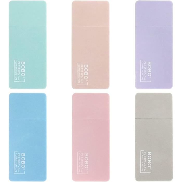 6 Mini Rubans Correcteurs Blancs 4m X 5mm - Pour école Et Bureau - Couleurs Transparentes, Plastique Sûr