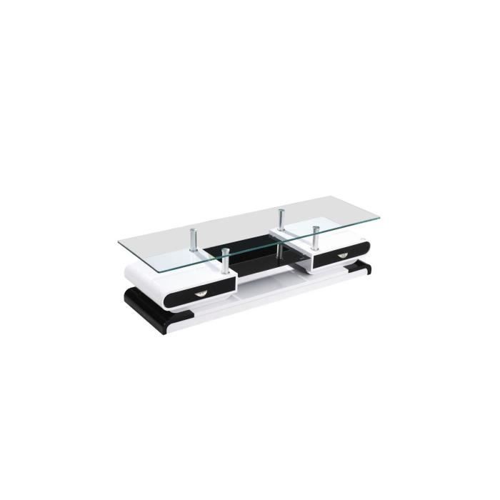 Meuble Tv Noir Blanc Maya Achat Vente Meuble Tv Meuble Tv Noir Blanc Maya Soldes Cdiscount