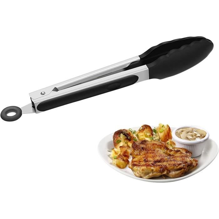 2 Pinces De Cuisine Inox 30 Cm - 1 Bout Rond, 1 Bout Pointu, Pour Barbecue, Grillades Et Cuisine Précise - 3