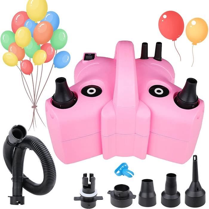 Gonfleur à Ballons électrique - Livré Avec 2 Têtes Gonflables, Pour Ballons Ronds Et Longs, Portable Et Sûr