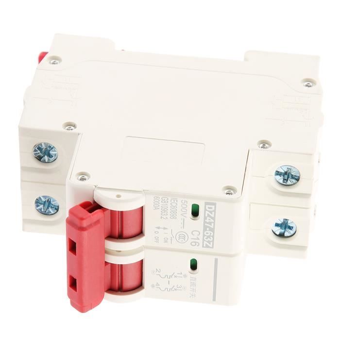 URAQT Disjoncteur Miniature 2P DC 500V 63A - Protection Solaire Photovoltaïque