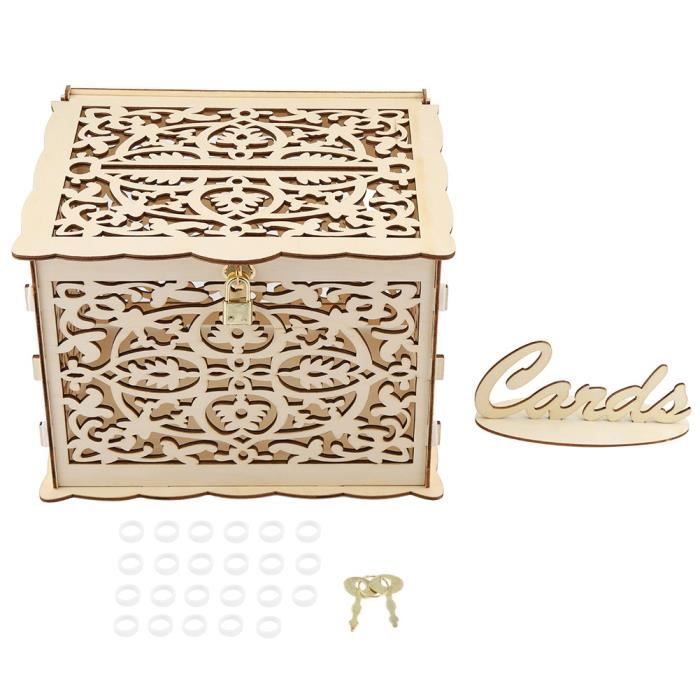 Boîte à Cartes De Mariage En Acrylique Blanc - Design Ajouré élégant - 25.5x21.5x25 Cm - Pour Cadeaux Et Invitations