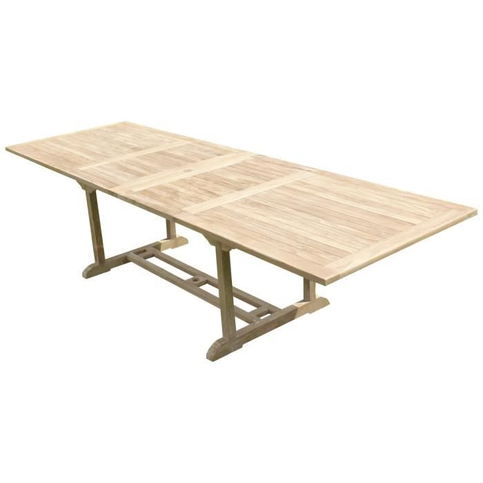 table kirang rectangle 200-300x100x75 teck premium