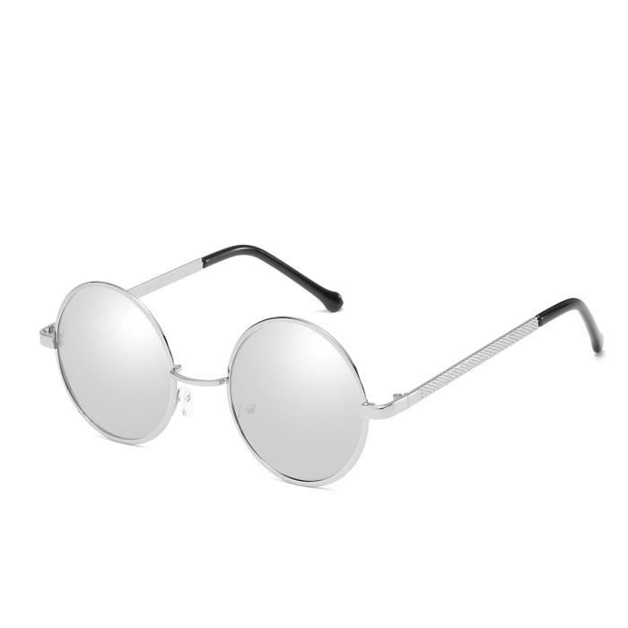 Lunettes De Soleil Rondes Steampunk - Cadre Métal - Verres UV400 - Style Rétro Vintage - 13
