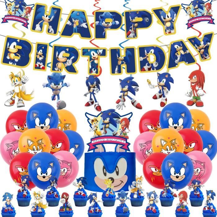 Ballons de fête d'anniversaire sur le thème Sonic the Hedgehog