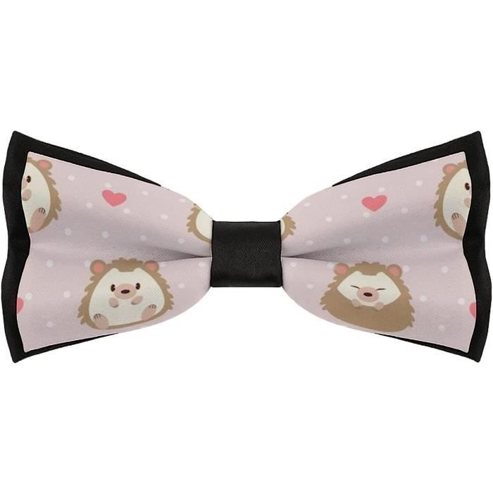 Nœud Papillon Rose Avec Imprimé Cochons Mignons - Pré-noué, Réglable - Pour Mariage, Fête Ou Déguisement Humoristique - 1
