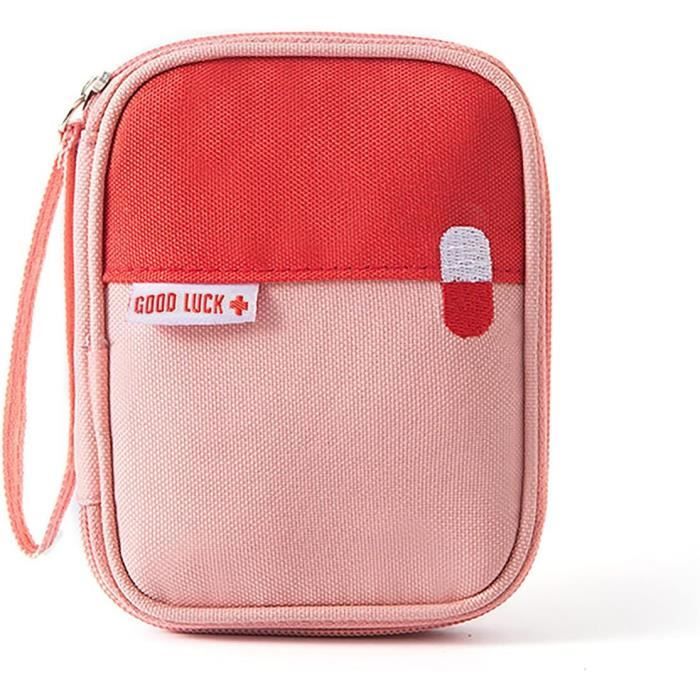 Lot De 3 Mini Trousses De Premiers Secours – Tissu Oxford Rouge, 20x14 Cm, Vides – Pour Voiture, Maison, Rando, Voyage, Camping