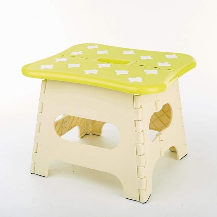 Tabouet Escabeau En Bois D'acacia 9 Pouces - Pliable - Pour Cuisine, Salle De Bain, Chambre