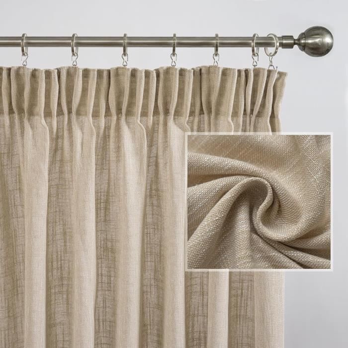 Joyswahl Thea Store Romain Passe Tringle à Passant V Uni Demi-Transparent Rayure Verticale En Polyester Décoration De Cuisine Salle De Bain Chambre Fenêtre 1 Pièce Blanc LxH 120x140cm