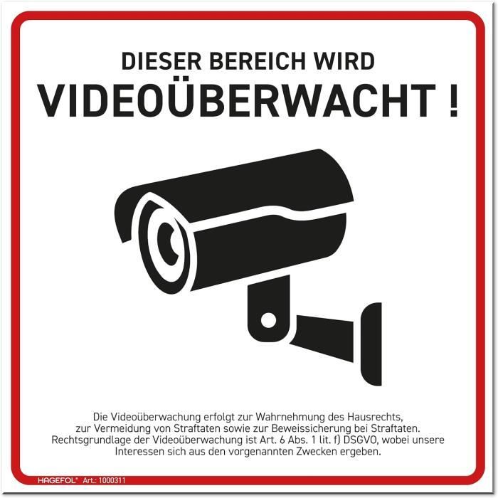 Warnschild Videoüberwachung – Schild Zur Abschreckung, Aus Alu Oder Vinyl