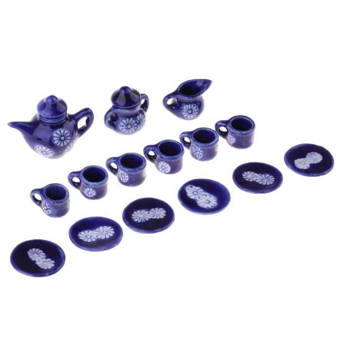Service à Thé Miniature En Argent Pour Maison De Poupées - Accessoire Déco Échelle 1:12