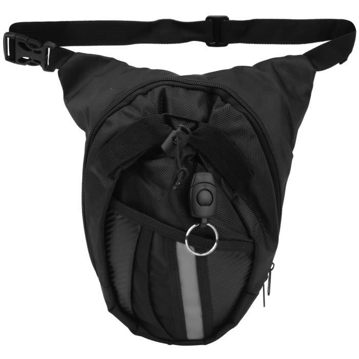 Sacoches De Moto Cuisse Tombante - Nylon Imperméable, 27x15x8 Cm - Pour Hanche, Jambe, Guidon - Noir