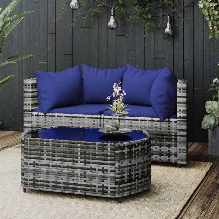 vidaXL Salon jardin 3 pcs - vue 5