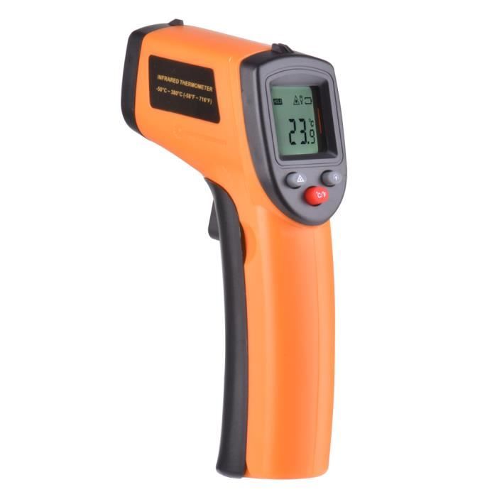 Jaune//noir Digital Laser Thermom/ètre infrarouge sans contact avec capteur de temp/érature 50 /à 380 /°C /Éclairage LCD