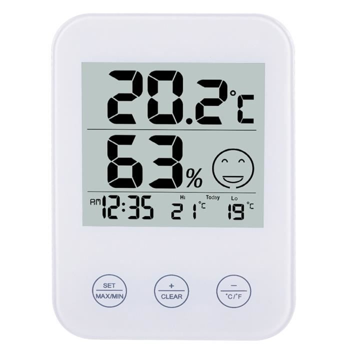 Lot De 2 Horloges Thermo-hygromètres Numériques - Affichage Température, Humidité, Date, Alarme Avec Snooze