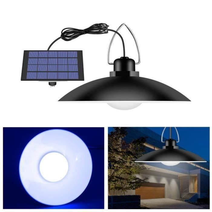 SD11340-Extérieur éclairage Lampe de Jardin étanche Lampe Solaire Têtes de Porche Plafond Suspendu Ampoule avec Rallonge - Blanc Fr