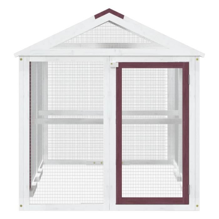 Enclos animaux - ZERONE - moka - 141x94x104 cm - bois massif de pin