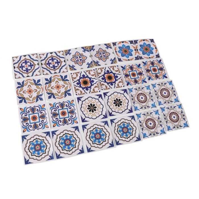 Lots De 9 Carreaux De Mosaïque Florale Multicolores – Style Marocain, Pour Cuisine Ou Salle De Bain
