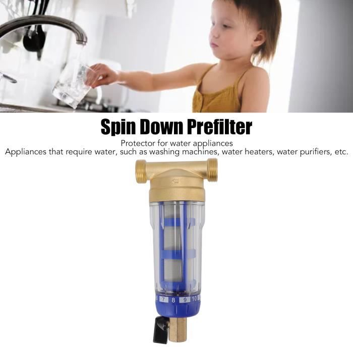 Filtre à Eau à Sédiments Rotatif - Préfiltre En Cuivre, Lavage à Contre-courant, Filetage 3/4", Précision 40-80 Microns - 14