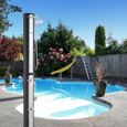 AREBOS Douche solaire 60 L | avec douchette & thermomètre | Température de l'eau jusqu'à 60°C Douche piscine | Noir-Argent-1