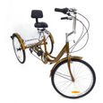 Tricycle adulte de 24 pouces vélo à 3 roues avec panier 6 vélos en acier inoxydable-1