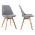 Lot de 2 chaises scandinaves NORA grises avec coussin-1
