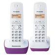 Téléphone sans fil Panasonic KX-TG1612FRF Duo - Répertoire 50 noms - Portée 300m - Blanc Pourpre-1
